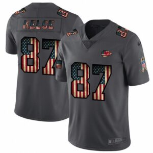 68620530c67cf_1 Men's Kansas City Chiefs #87 Travis Kelce Grey 2019 Salute To Service USA Flag Fashion Limited Stitched NFL Jersey