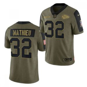 6862054e7b654_1 Men's Kansas City Chiefs #32 Tyrann Mathieu 2021 Olive Salute To Service Limited Stitched Jersey