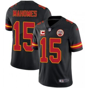 686205a6df017_1 Men's Kansas City Chiefs #15 Patrick Mahomes Black With C Patch Limited Stitched NFL Jersey
