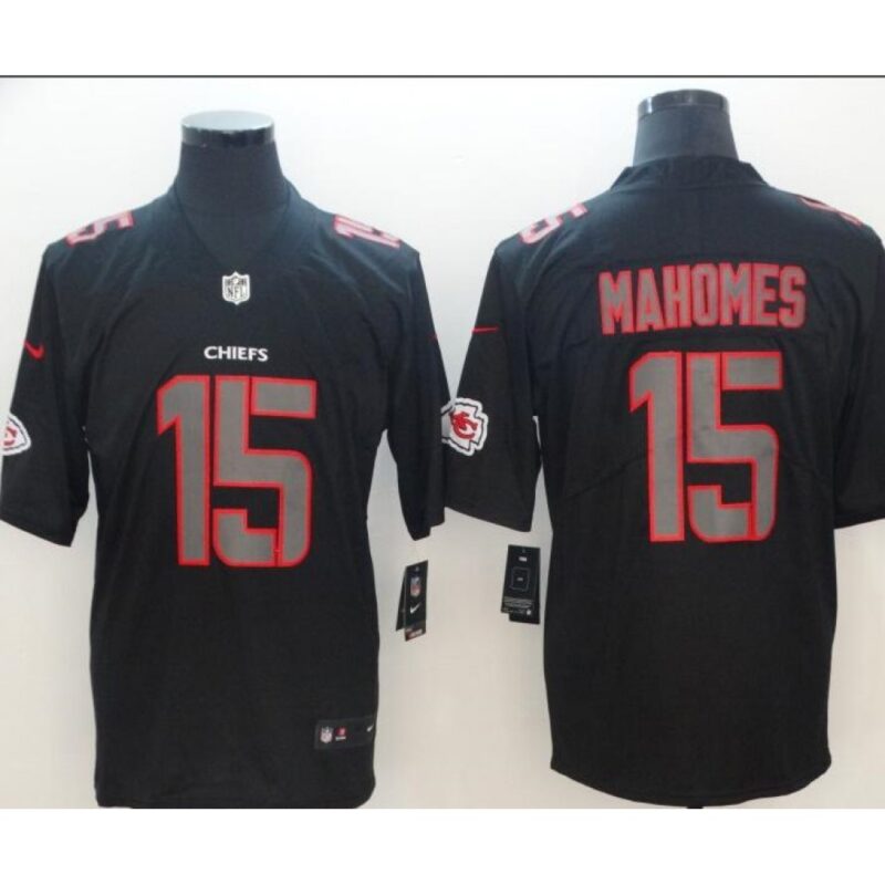 686205b4dbba3_1 Men's Kansas City Chiefs #15 Patrick Mahomes Black 2018 Black Impact Limited Stitched NFL Jersey