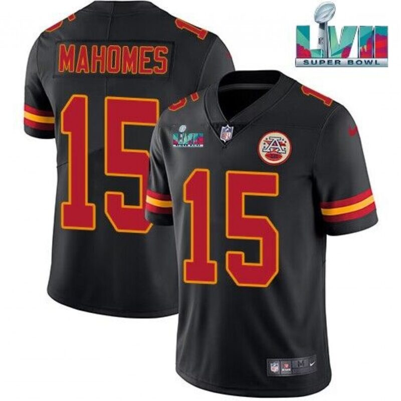 686205cd2d155_1 Men's Kansas City Chiefs #15 Patrick Mahomes Black Super Bowl LVII Patch Vapor Untouchable Limited Stitched Jersey