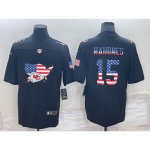 686205d4ebe55_1 Men's Kansas City Chiefs #15 Patrick Mahomes Black USA Flag Limited Stitched Jersey