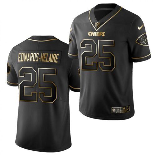 6862060cea15d_1 Men's Kansas City Chiefs #25 Clyde Edwards-Helaire Black Golden Limited Stitched Jersey