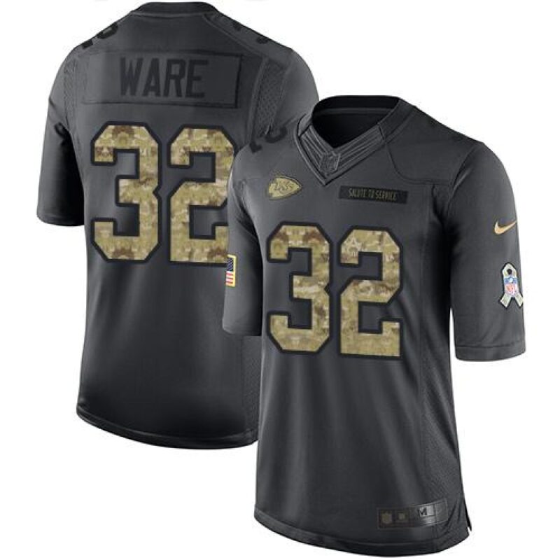 6862061eb94b1_1 Chiefs #32 Spencer Ware Black Men's Stitched NFL Limited 2016 Salute to Service Jersey