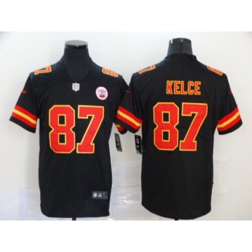 686206523098e_1 Men's Kansas City Chiefs #87 Travis Kelce Black Vapor Untouchable Limited Stitched NFL Jersey