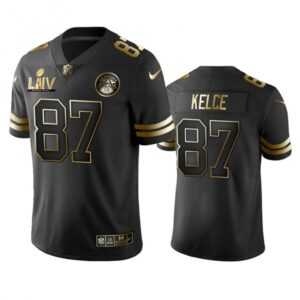 68620671e4db7_1 Men's Kansas City Chiefs #87 Travis Kelce Black Golden Super Bowl LV Vapor Limited Stitched Jersey