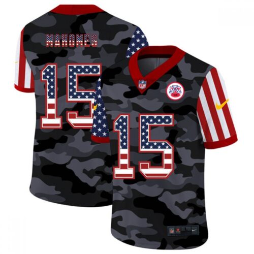 686206c020e84_1 Men's Kansas City Chiefs #15 Patrick Mahomes Camo USA Flag Limited Stitched Jersey