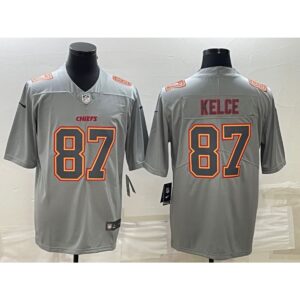 68620700877ab_1 Men's Kansas City Chiefs #87 Travis Kelce Gray Atmosphere Fashion Stitched Jersey