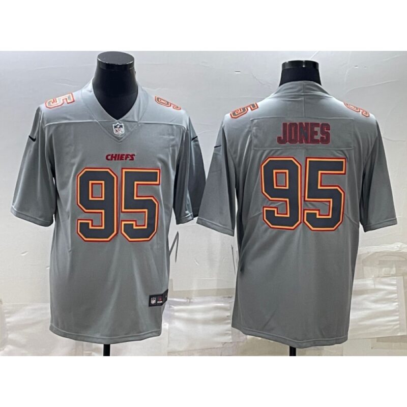 6862070758e93_1 Men's Kansas City Chiefs #95 Chris Jones Gray Atmosphere Fashion Stitched Jersey