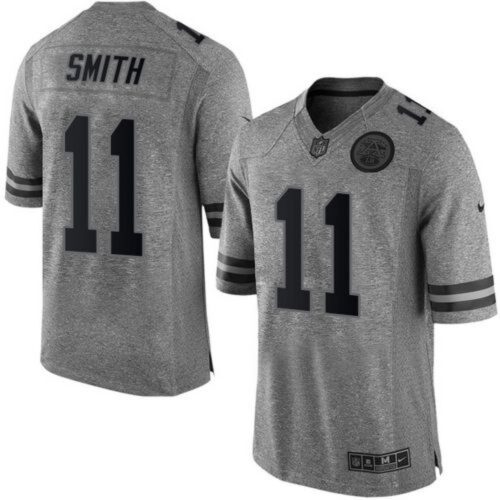 6862070ad267e_1 Chiefs #11 Alex Smith Gray Men's Stitched NFL Limited Gridiron Gray Jersey