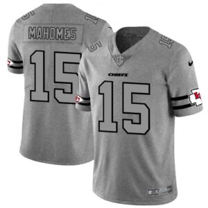 6862070e3e744_1 Men's Kansas City Chiefs #15 Patrick Mahomes 2019 Gray Gridiron Team Logo Limited Stitched NFL Jersey