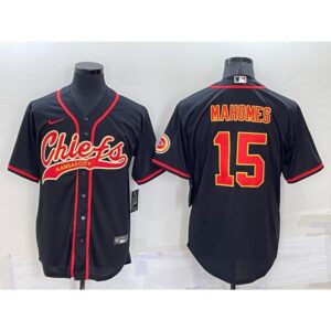 6862079912cf2_1 Men's Kansas City Chiefs #15 Patrick Mahomes Black Cool Base Stitched Baseball Jersey