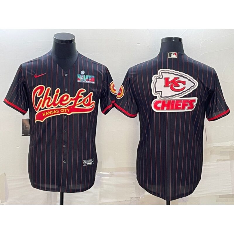 686207cf4c1d2_1 Men's Kansas City Chiefs Black Team Big Logo With Super Bowl LVII Patch Cool Base Stitched Baseball Jersey