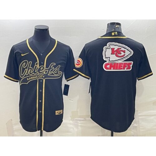 686207e382d56_1 Men's Kansas City Chiefs Black Gold Team Big Logo With Patch Cool Base Stitched Baseball Jersey