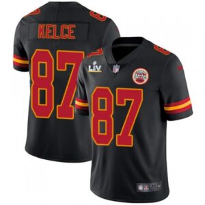 6862080d634b9_1 Men's Kansas City Chiefs #87 Travis Kelce Black 2021 Super Bowl LV Stitched NFL Jersey