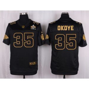 6862083077a2f_1 Chiefs #35 Christian Okoye Black Men's Stitched NFL Elite Pro Line Gold Collection Jersey