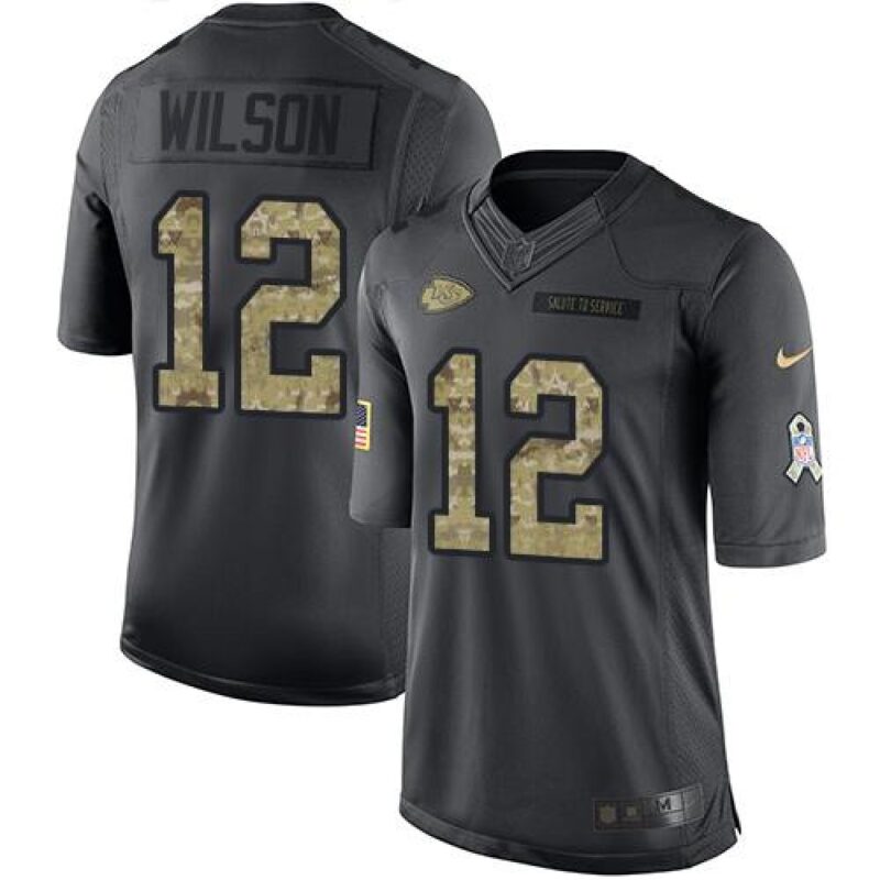 6862085d81246_1 Chiefs #12 Albert Wilson Black Men's Stitched NFL Limited 2016 Salute to Service Jersey