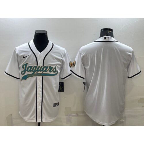 6862086b07665_1 Men's Jacksonville Jaguars Blank White With Patch Cool Base Stitched Baseball Jersey