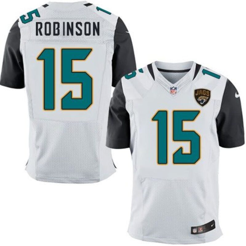 686208719fd71_1 Jaguars #15 Allen Robinson White Men's Stitched NFL Elite Jersey