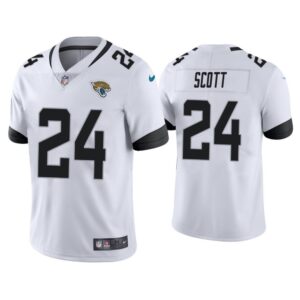 686208ba429e6_1 Men's Jacksonville Jaguars #24 Josiah Scott White Vapor Untouchable Limited Stitched Jersey