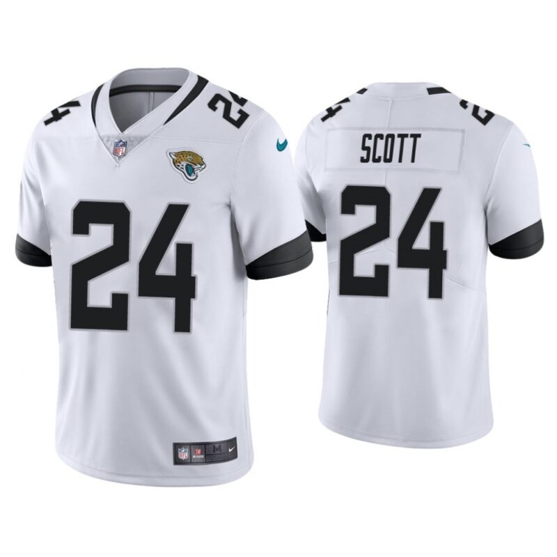 686208ba429e6_1 Men's Jacksonville Jaguars #24 Josiah Scott White Vapor Untouchable Limited Stitched Jersey