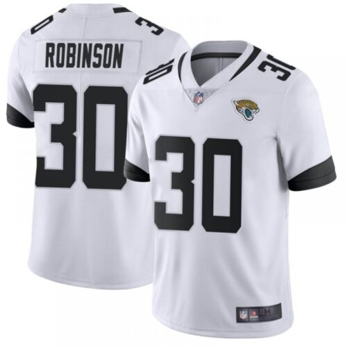 686208c15c959_1 Men's Jacksonville Jaguars #30 James Robinson White Vapor Untouchable Limited Stitched Jersey
