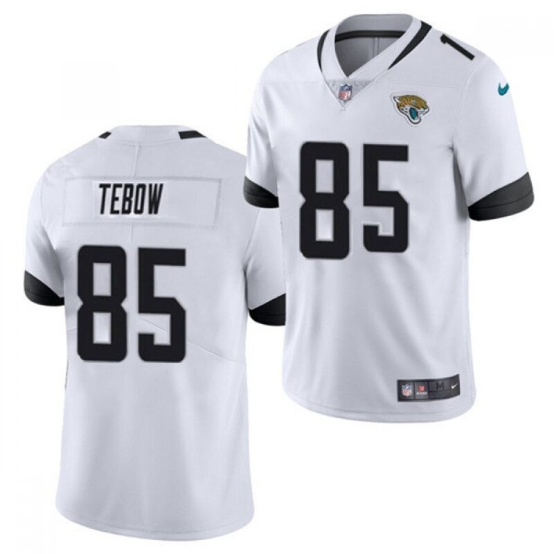 686209019c4fe_1 Men's Jacksonville Jaguars #85 Tim Tebow 2021 White Vapor Untouchable Limited Stitched Jersey