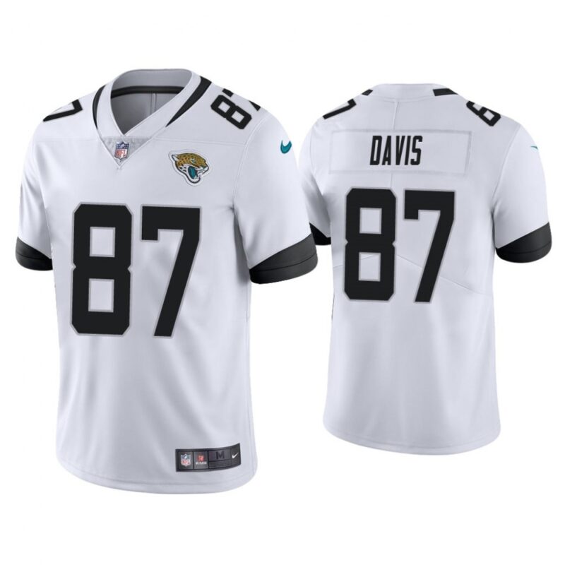 6862090501bdb_1 Men's Jacksonville Jaguars #87 Tyler Davis White Vapor Untouchable Limited Stitched Jersey