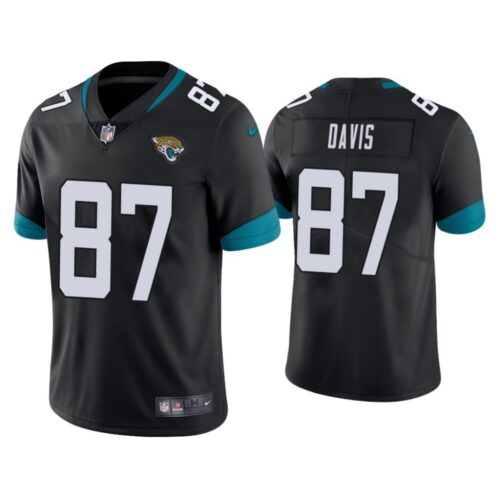 68620abf8177a_1 Men's Jacksonville Jaguars #87 Tyler Davis Black Vapor Untouchable Limited Stitched Jersey