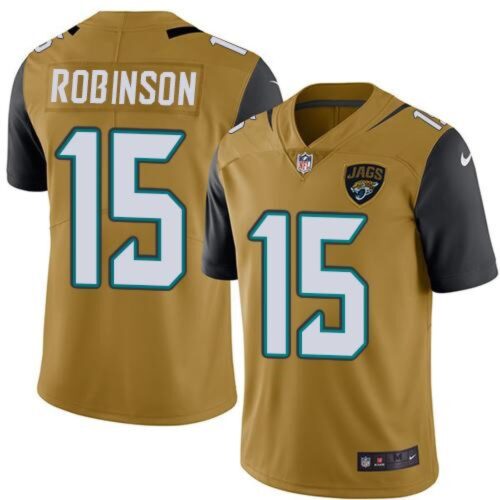 68620b7357aa3_1 Jaguars #15 Allen Robinson Gold Men's Stitched NFL Limited Rush Jersey
