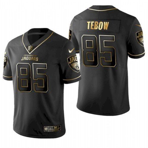 68620bc3103d8_1 Men's Jacksonville Jaguars #85 Tim Tebow 2021 Black Golden Edition Stitched Jersey