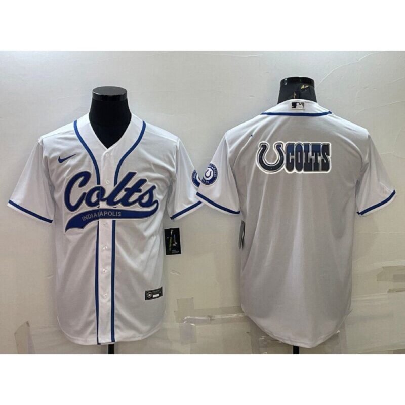 68620ca1b8f00_1 Men's Indianapolis Colts White Team Big Logo With Patch Cool Base Stitched Baseball Jersey