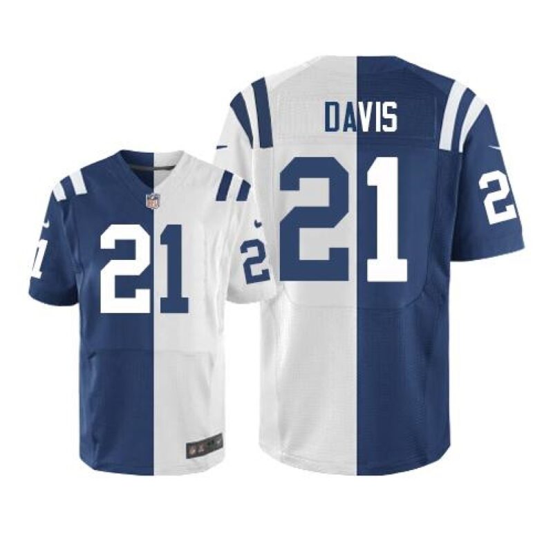 68620d5694a3f_1 Colts #21 Vontae Davis Royal Blue/White Men's Stitched NFL Elite Split Jersey
