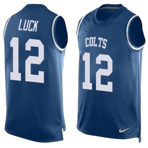 68620d8b34c8e_1 Colts #12 Andrew Luck Royal Blue Team Color Men's Stitched NFL Limited Tank Top Jersey