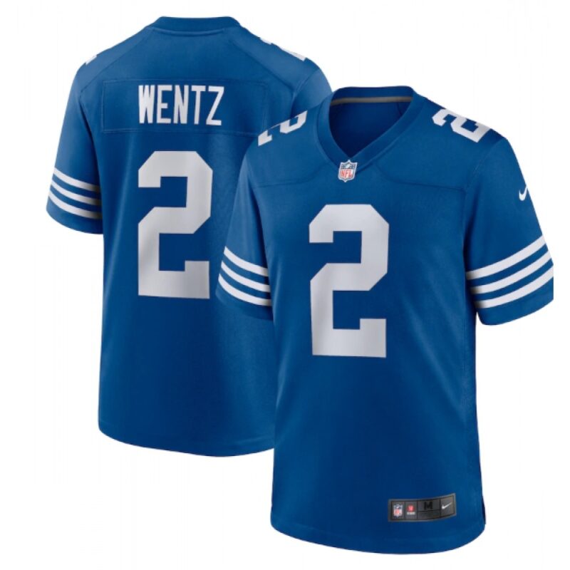 68620da85f1bf_1 Men's Indianapolis Colts #2 Carson Wentz Royal 2021 Limited Stitched Jersey