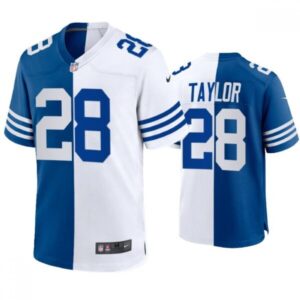 68620dd772311_1 Men's Indianapolis Colts #28 Jonathan Taylor Blue White Split Limited Stitched Football Jersey