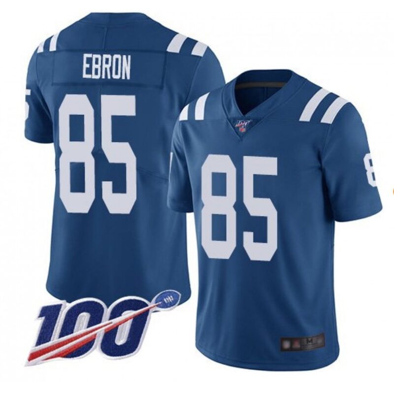68620df7bb044_1 Men's Indianapolis Colts #85 Eric Ebron Blue 2019 100th Season Vapor Untouchable Limited Stitched NFL Jersey