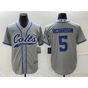 68620e0ba0b7a_1 Men's Indianapolis Colts #5 Anthony Richardson Gray Cool Base Stitched Baseball Jersey