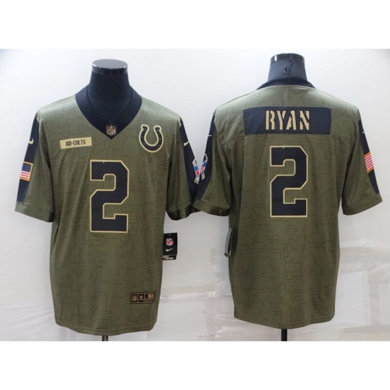 68620e8dd4a46_1 Men's Indianapolis Colts #2 Matt Ryan Olive Salute To Service Limited Stitched Jersey