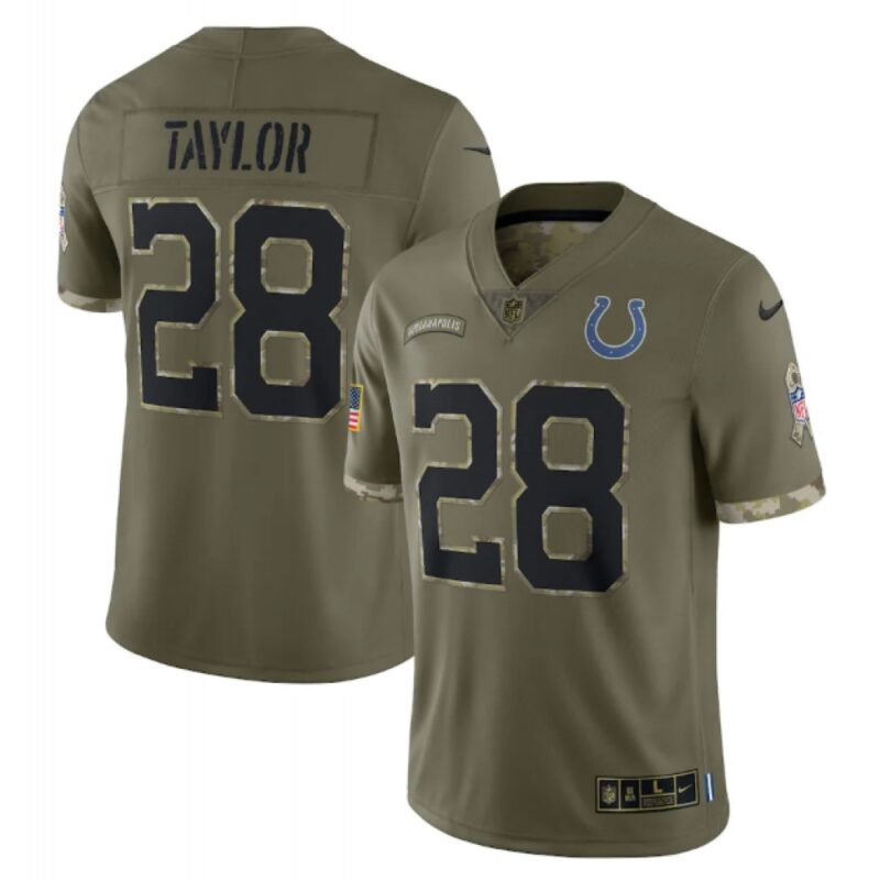 68620e985376e_1 Men's Indianapolis Colts #28 Jonathan Taylor Olive 2022 Salute To Service Limited Stitched Jersey