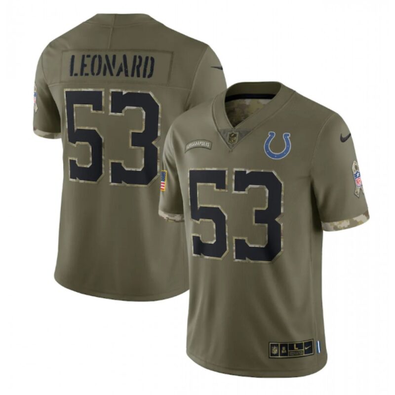 68620e9bb5066_1 Men's Indianapolis Colts #53 Shaquille Leonard Olive 2022 Salute To Service Limited Stitched Jersey