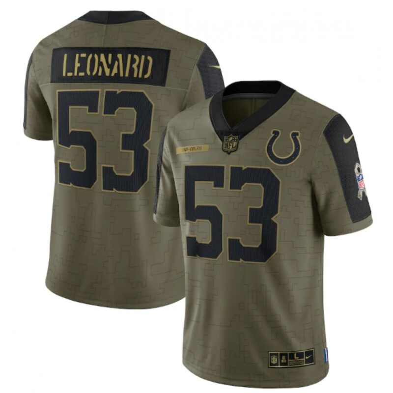 68620ea26f6f5_1 Men's Indianapolis Colts #53 Darius Leonard 2021 Olive Salute To Service Limited Stitched Jersey