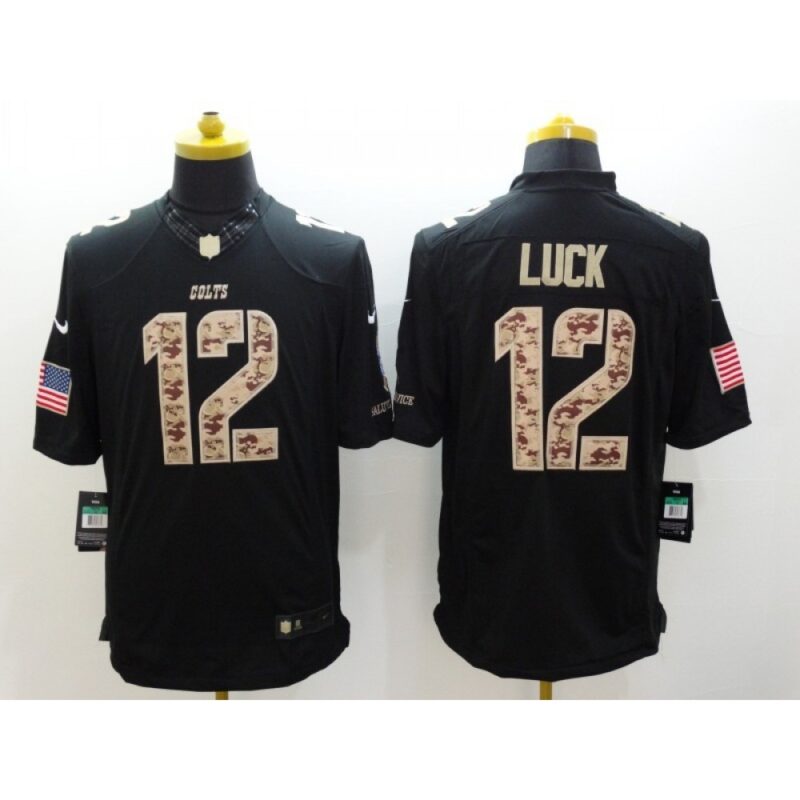 68620ef6ef18d_1 Men's Indianapolis Colts #12 Andrew Luck Black Impact Salute To Service Limited Stitched NFL Jersey
