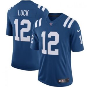 68620f438bfee_1 Men's Indianapolis Colts #12 Andrew Luck Blue 2019 100th Season Vapor Untouchable Limited Stitched NFL Jersey