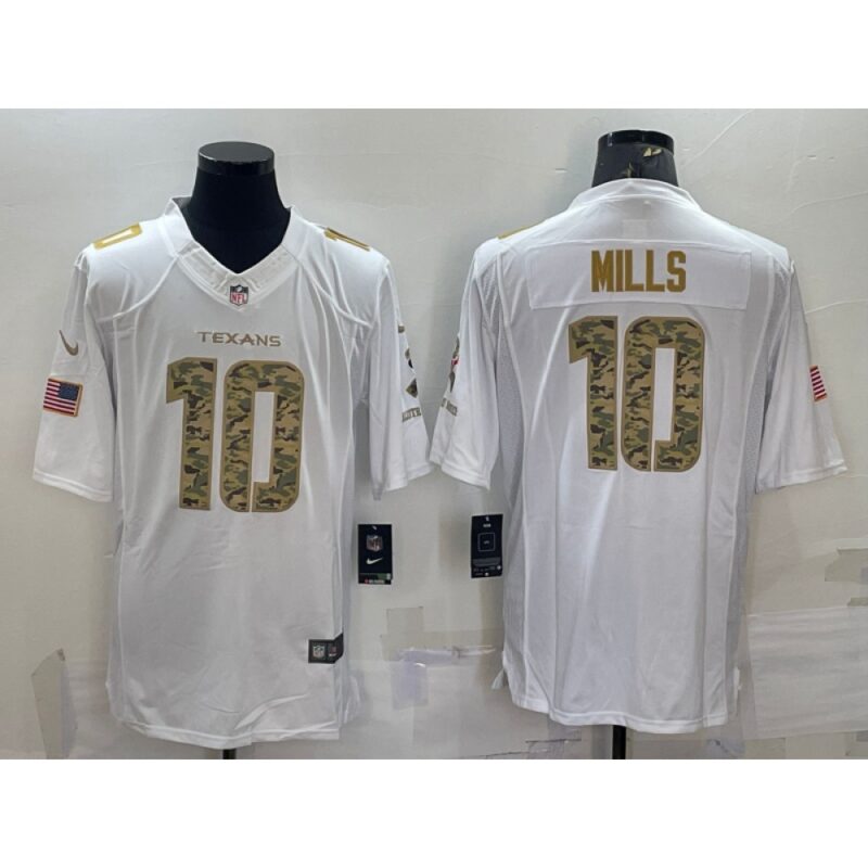 6862100ebef2c_1 Men's Houston Texans #10 Davis Mills White/Camo Salute To Service Limited Stitched Jersey