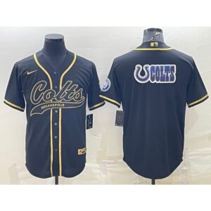 686210123fd35_1 Men's Indianapolis Colts Black Gold Team Big Logo With Patch Cool Base Stitched Baseball Jersey