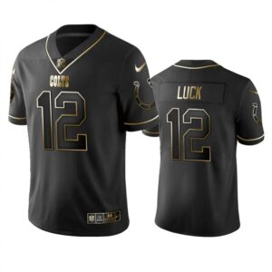 686210189e1ea_1 Men's Indianapolis Colts #12 Andrew Luck 2019 Black Gold Edition Stitched NFL Jersey