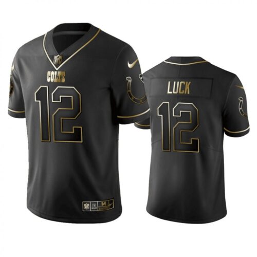 686210189e1ea_1 Men's Indianapolis Colts #12 Andrew Luck 2019 Black Gold Edition Stitched NFL Jersey
