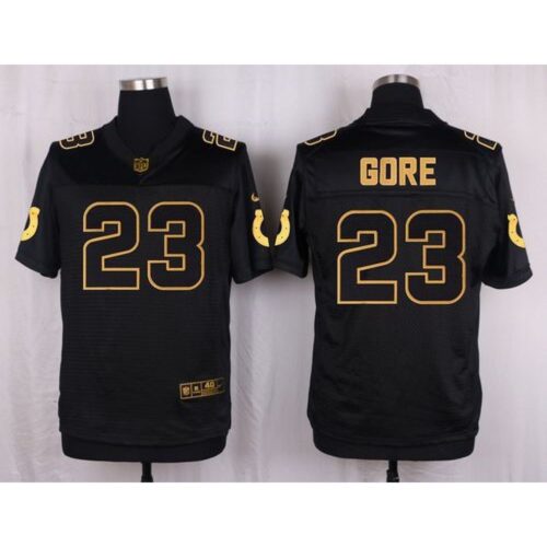 6862103087837_1 Colts #23 Frank Gore Black Men's Stitched NFL Elite Pro Line Gold Collection Jersey