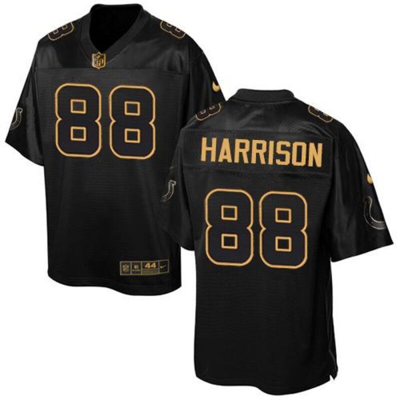 6862103718896_1 Colts #88 Marvin Harrison Black Men's Stitched NFL Elite Pro Line Gold Collection Jersey
